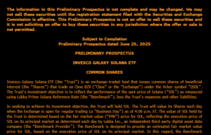 Invesco and Galaxy Launch Bid for Spot Solana ETF Approval with SEC