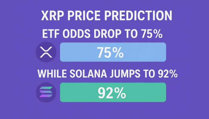 XRP ETF Odds Fall to 75% as Solana Soars to 92% Approval Rate