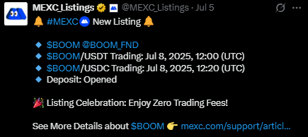 BOOM listing on MEXC