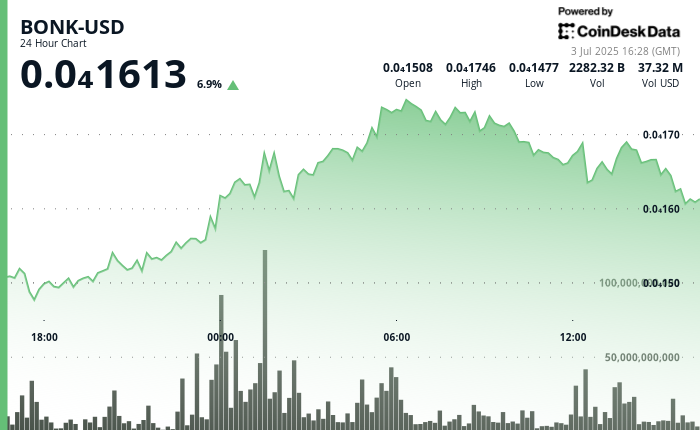 BONK Memecoin Surges in Crypto Rally, Nears 1M Holder Milestone